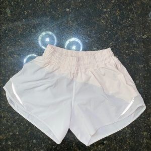 White and Pink Lululemon Athletica Shorts